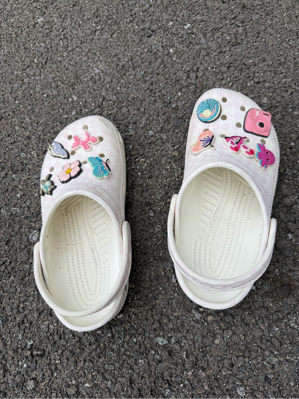 Kids White Garden Clogs with Colorful Charms
